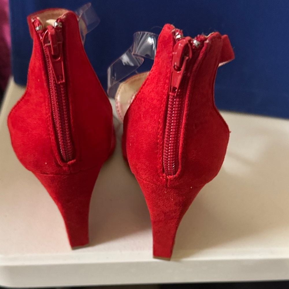 Fashion Nova Bold Red Wedge Heels - Picture 4 of 4